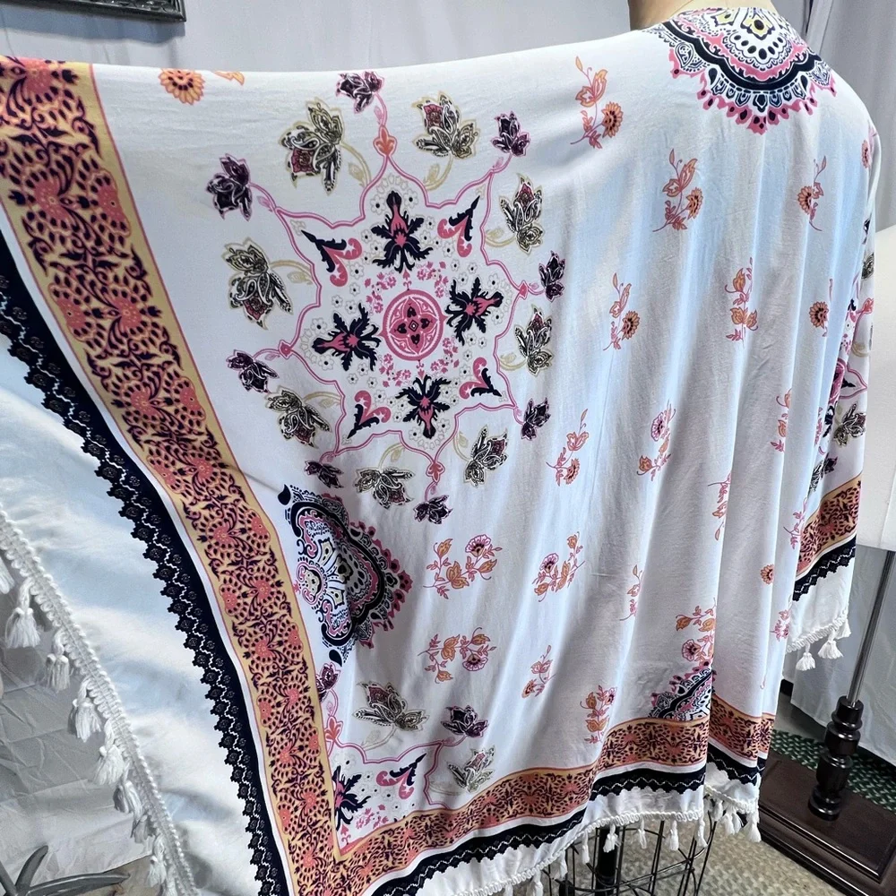 Altar’d‎ State boho duster wrap fringe mandala floral earthy lightweight layer